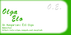 olga elo business card